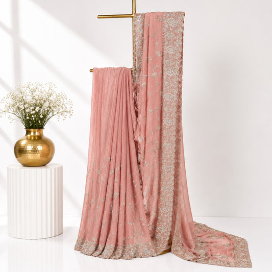 Peach Color Saree