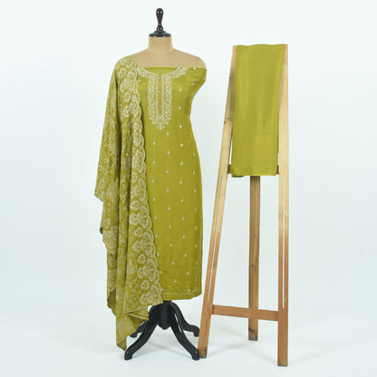 Unstitched Chanderi Suit Set