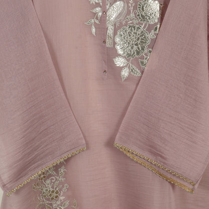 Semi Stitched Chanderi Suit
