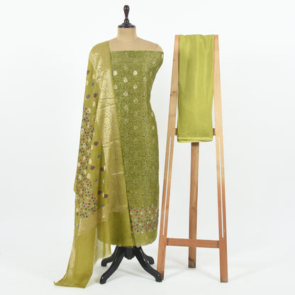 Unstitched Chanderi Suit Set