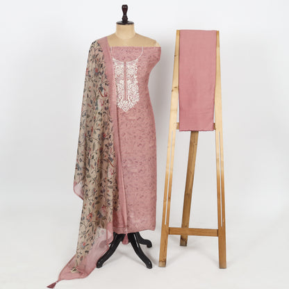 Unstitched Chanderi Suit Set