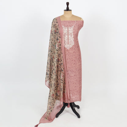 Unstitched Chanderi Suit Set
