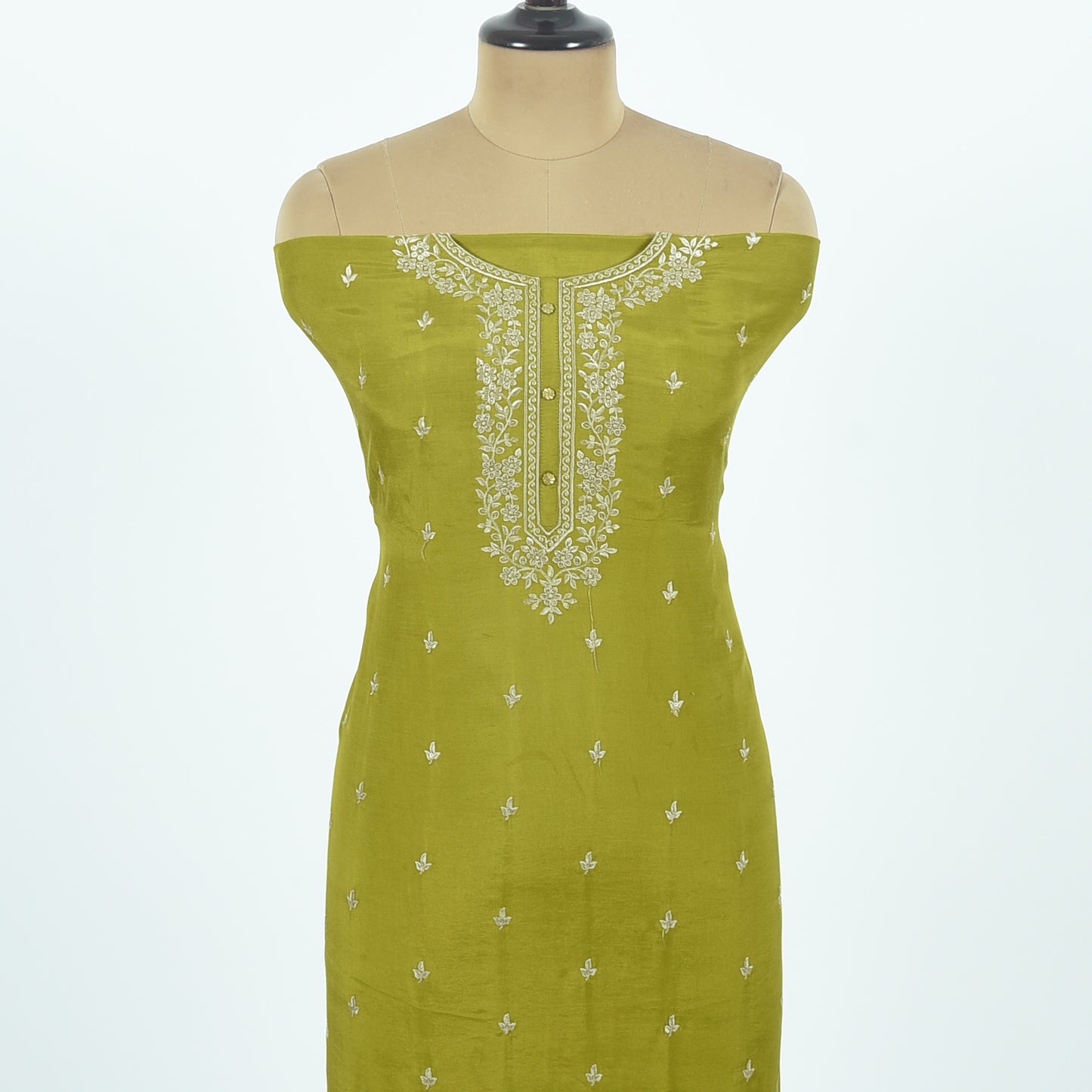 Unstitched Chanderi Suit Set