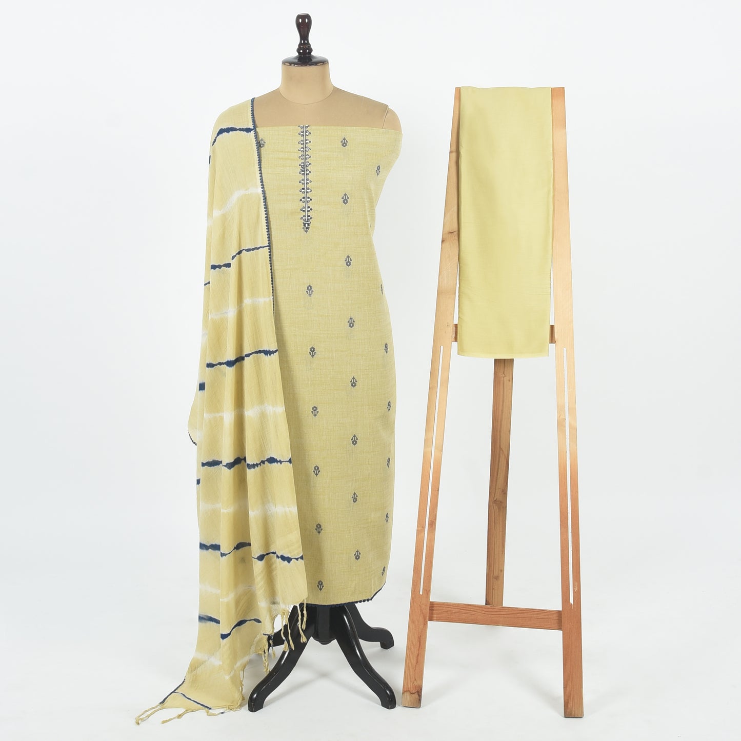 Unstitched Chanderi Suit Set