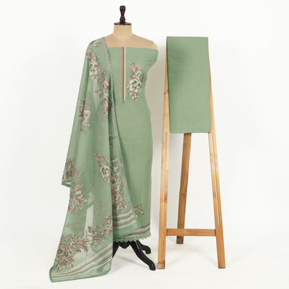 Unstitched Chanderi Suit Set