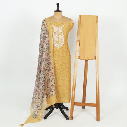 Unstitched Chanderi Suit Set