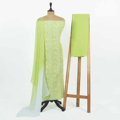 Unstitched Chanderi Suit Set