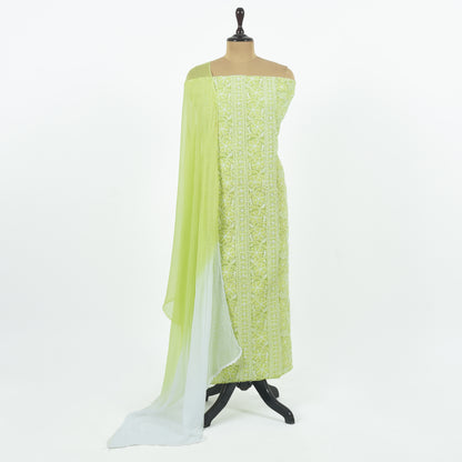 Unstitched Chanderi Suit Set