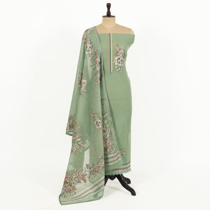 Unstitched Chanderi Suit Set