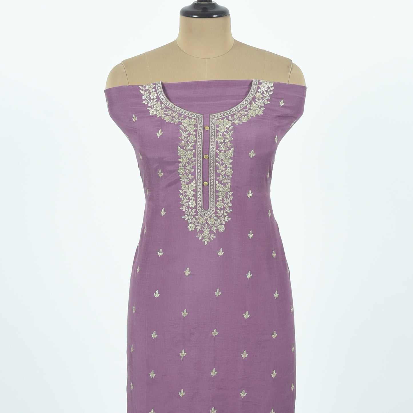 Unstitched Chanderi Suit Set