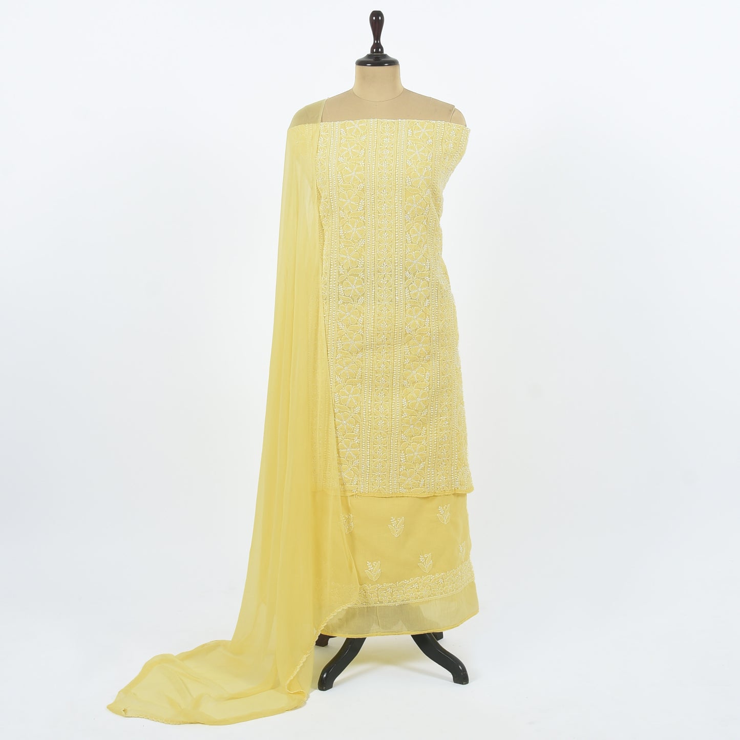 Unstitched Chanderi Suit Set