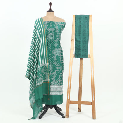 Unstitched Chanderi Suit Set