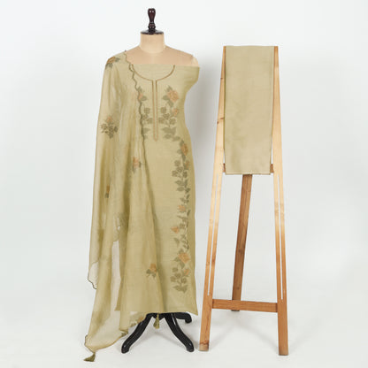 Unstitched Chanderi Suit Set