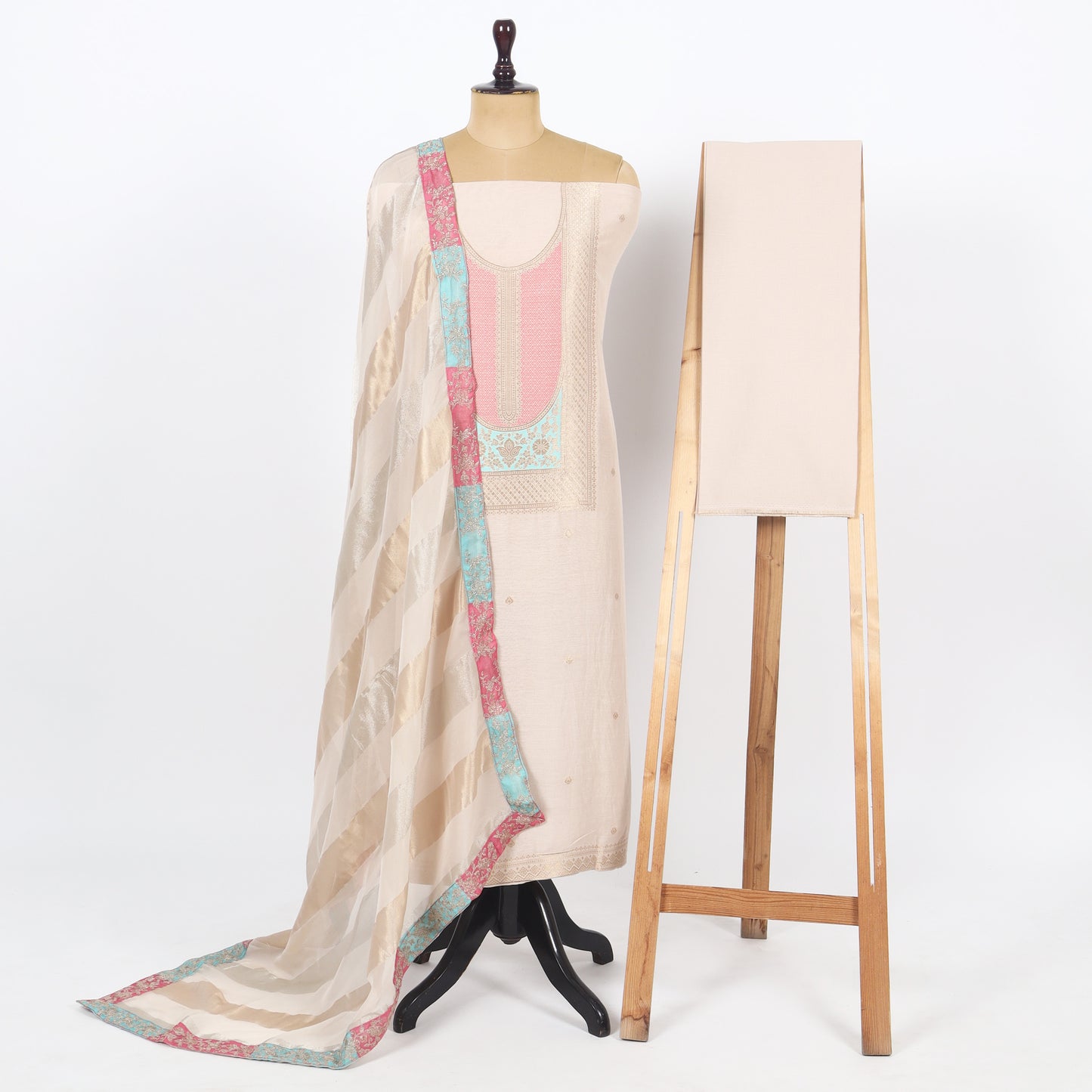 Unstitched Dola Silk Suit