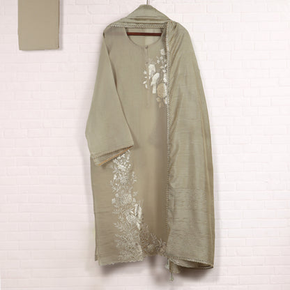 Semi Stitched Chanderi Suit
