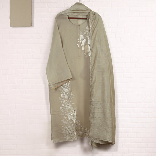 Semi Stitched Chanderi Suit