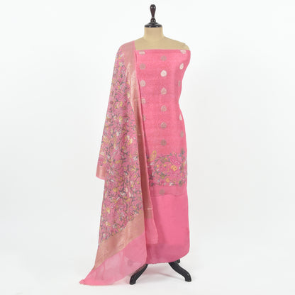 Unstitched Chanderi Suit Set