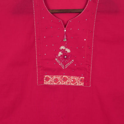 Semi Stitched Cotton Suit