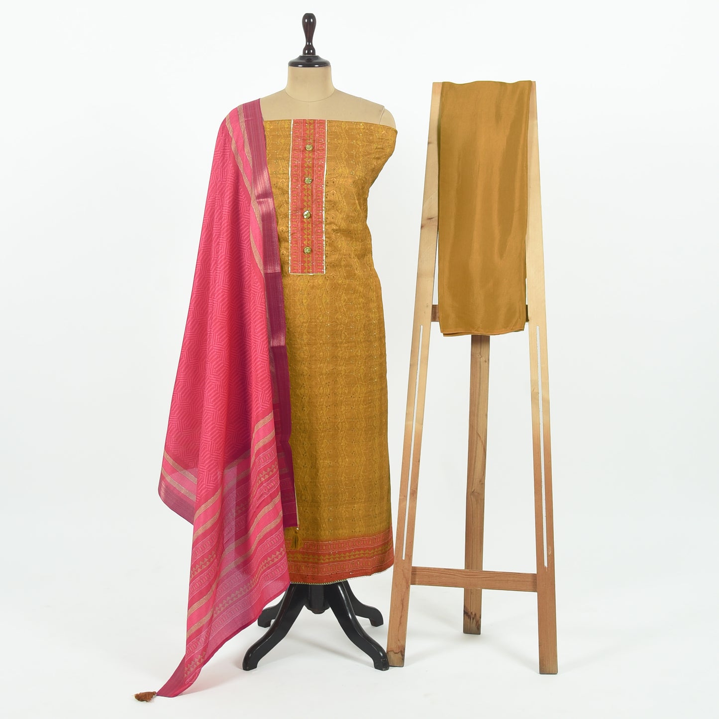 Unstitched Tussar Suit set