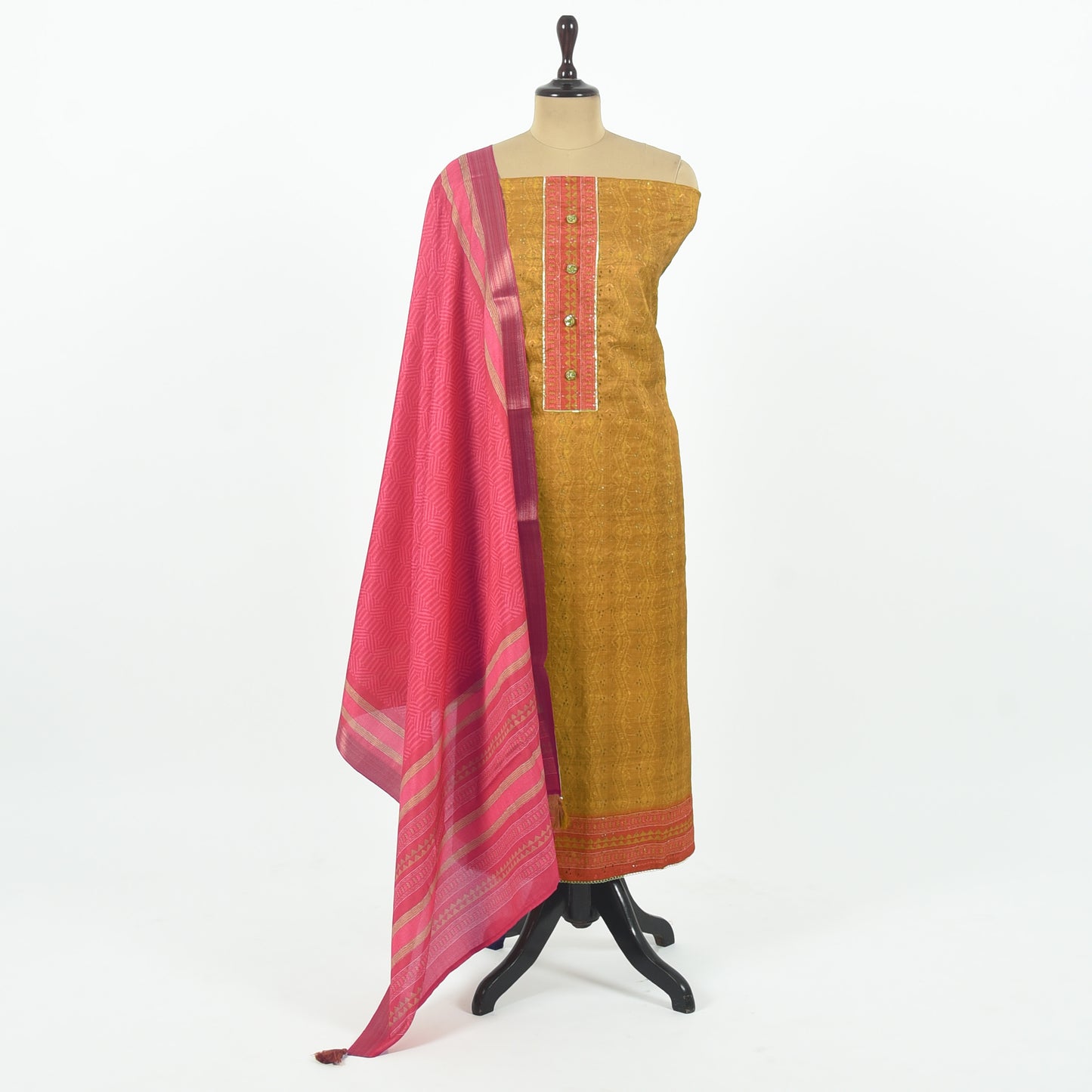 Unstitched Tussar Suit set