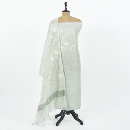 Unstitched Chanderi Suit Set