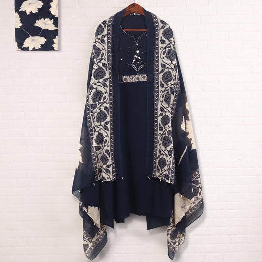 Semi Stitched Cotton Suit