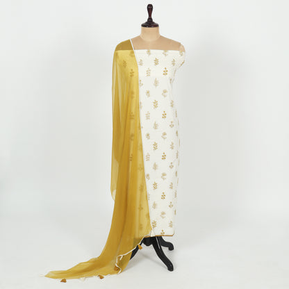 Unstitched Chanderi Suit Set