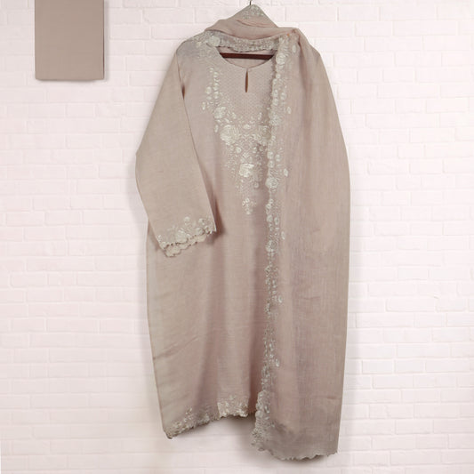 Semi Stitched Linen Suit