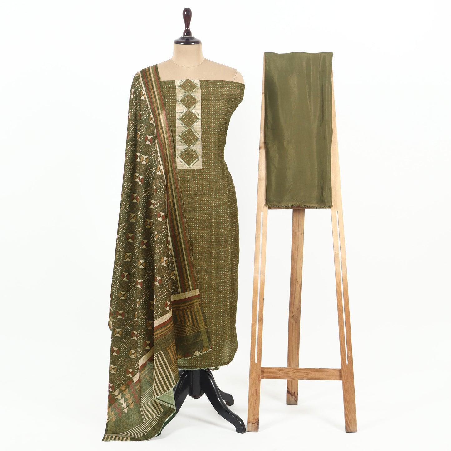 Unstitched Tussar Suit Set