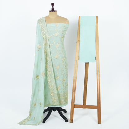 Unstitched Chanderi Suit Set