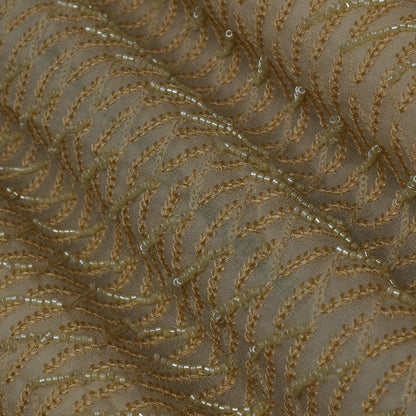 Cream Color Georgette Embroidery Fabric