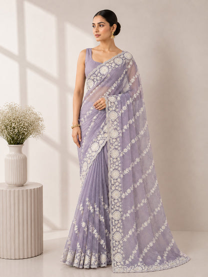 Lavender Saree