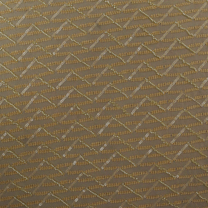 Cream Color Georgette Embroidery Fabric