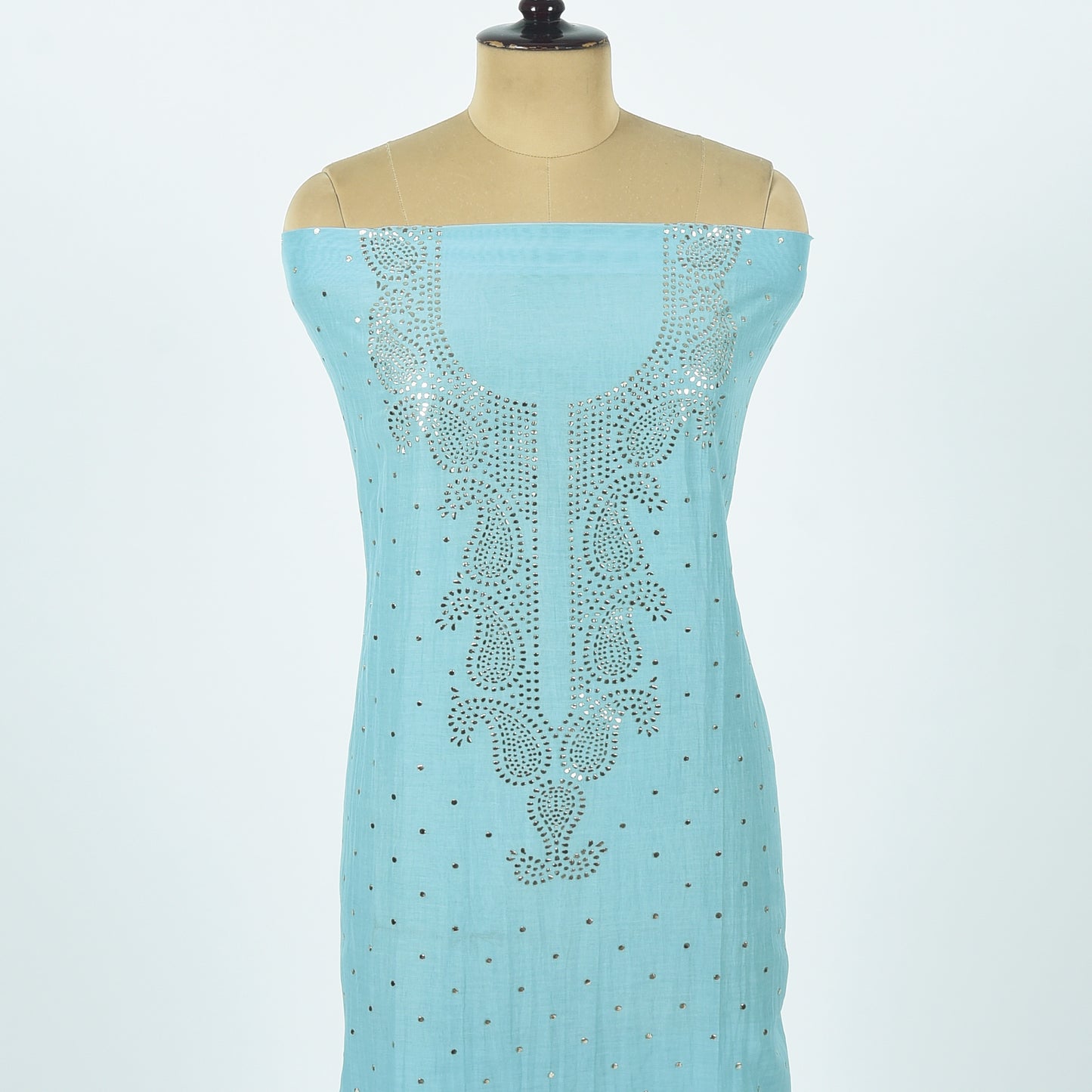 Unstitched Chanderi Suit Set