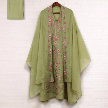 Semi Stitched Chanderi Suit