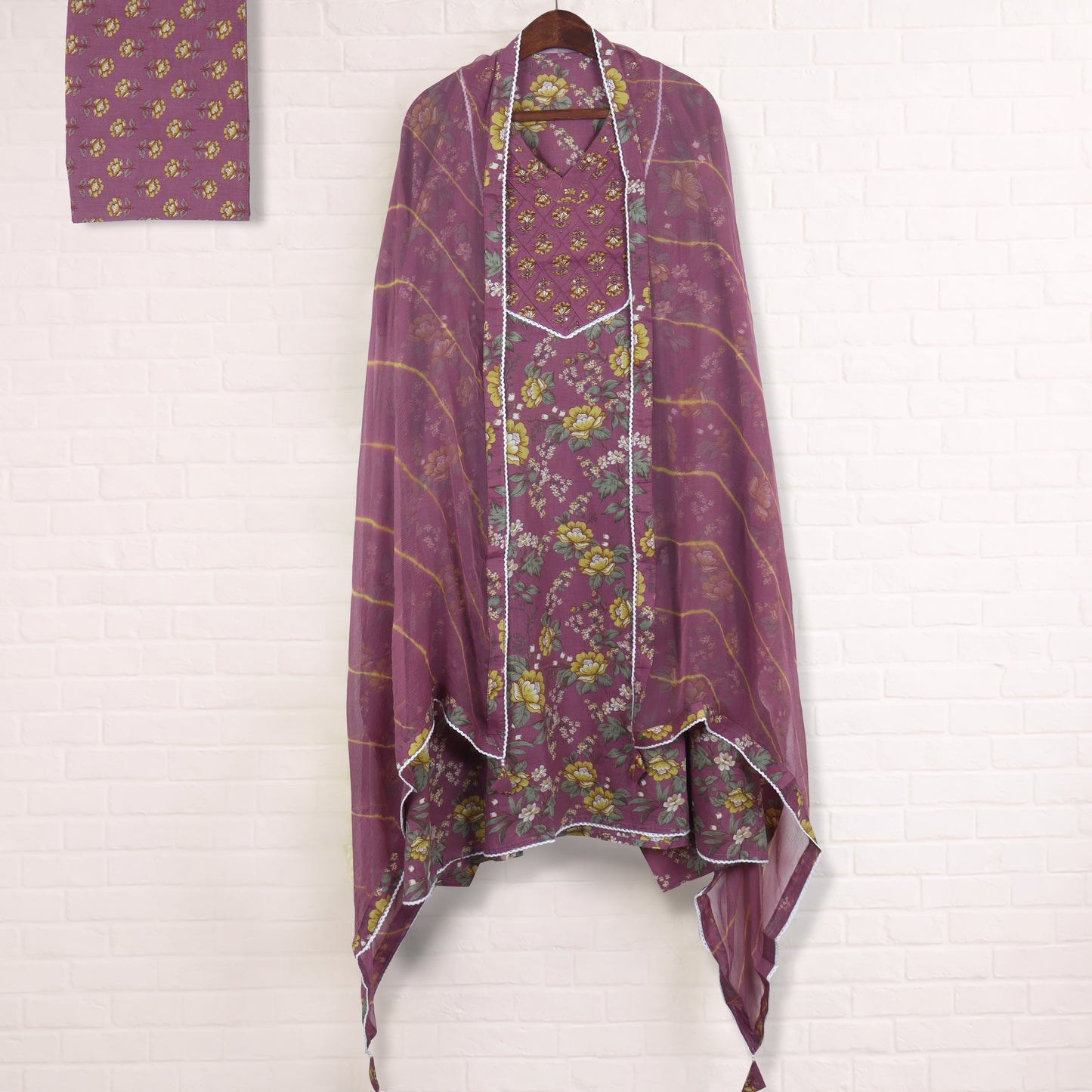 Semi Stitched Cotton Suit