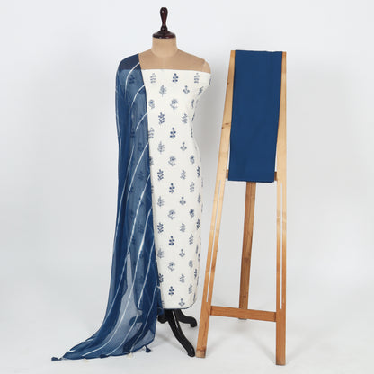 Unstitched Chanderi Suit Set