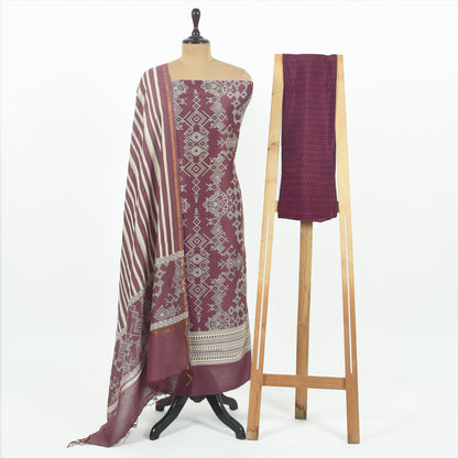 Unstitched Chanderi Suit Set