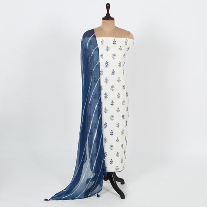 Unstitched Chanderi Suit Set