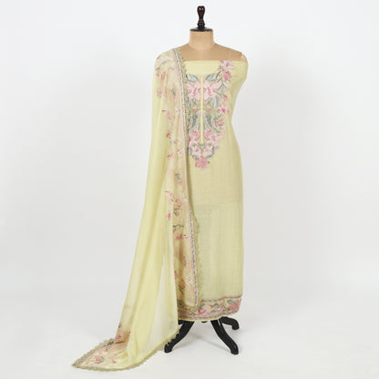 Unstitched Chanderi Suit Set