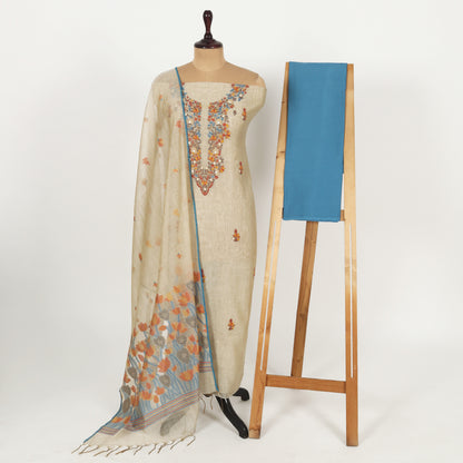 Unstitched Chanderi Suit Set