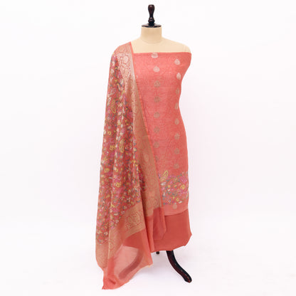 Unstitched Chanderi Suit Set