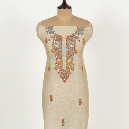 Unstitched Chanderi Suit Set