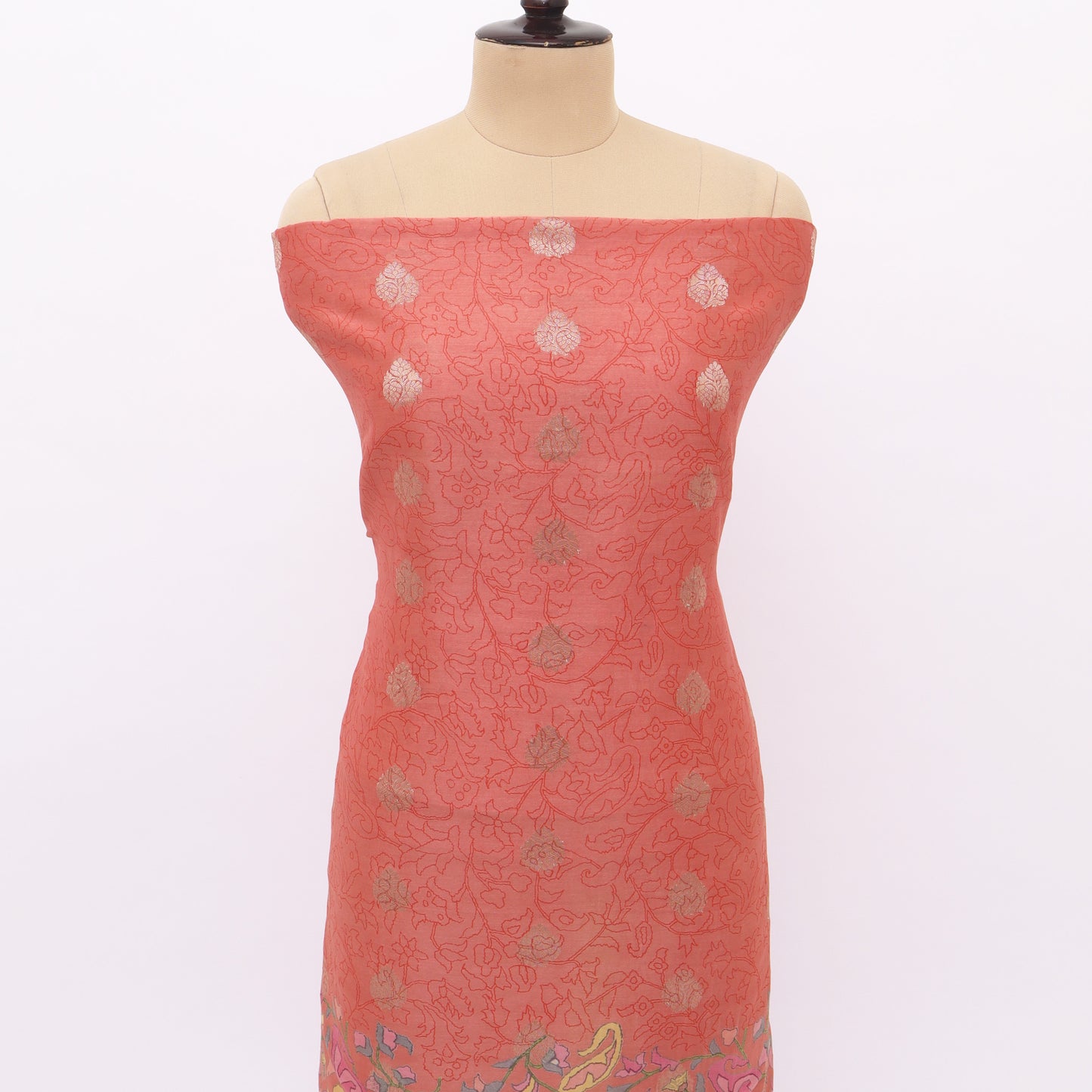 Unstitched Chanderi Suit Set