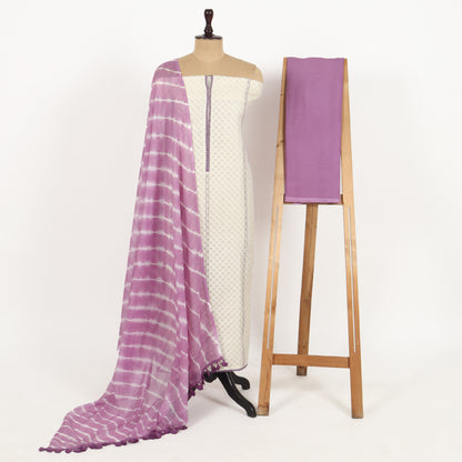 Unstitched Chanderi Suit Set