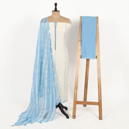 Unstitched Chanderi Suit Set