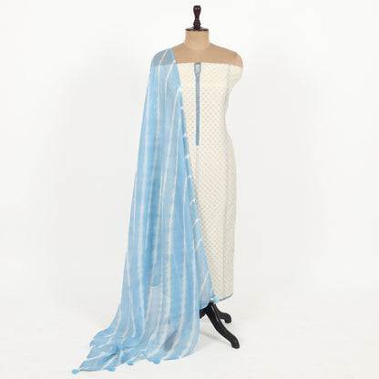 Unstitched Chanderi Suit Set