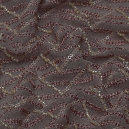 Grey Color Georgette Embroidery Fabric