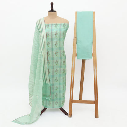 Unstitched Chanderi Suit Set