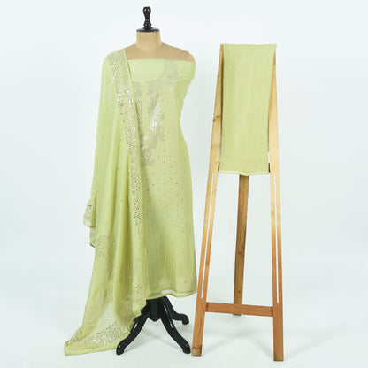 Unstitched Chanderi Suit Set